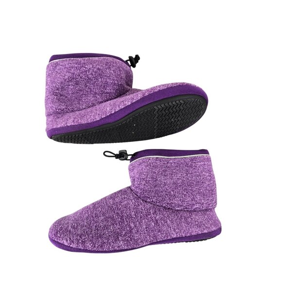 Isotoner Purple Fleece Bootie Slippers Size XL Adjustable Cord For Women jh1778 - Picture 6 of 11